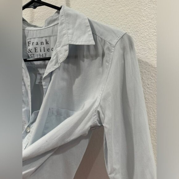 Frank & Eileen 100% Cotton Barry Button Down Light Blue Long Sleeve Top Size XS - Picture 4 of 13